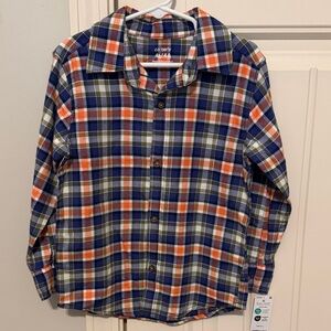 Carter's Kids Checkered Shirt - Blue, Orange, Green
